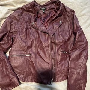 Maroon Leather Jacket